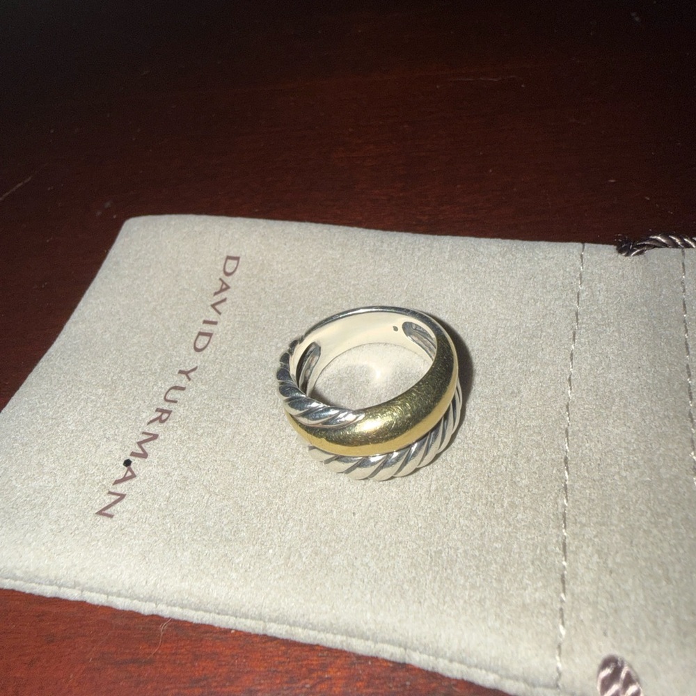 David Yurman Two-Tone Gold and Silver Ring Cable Ring